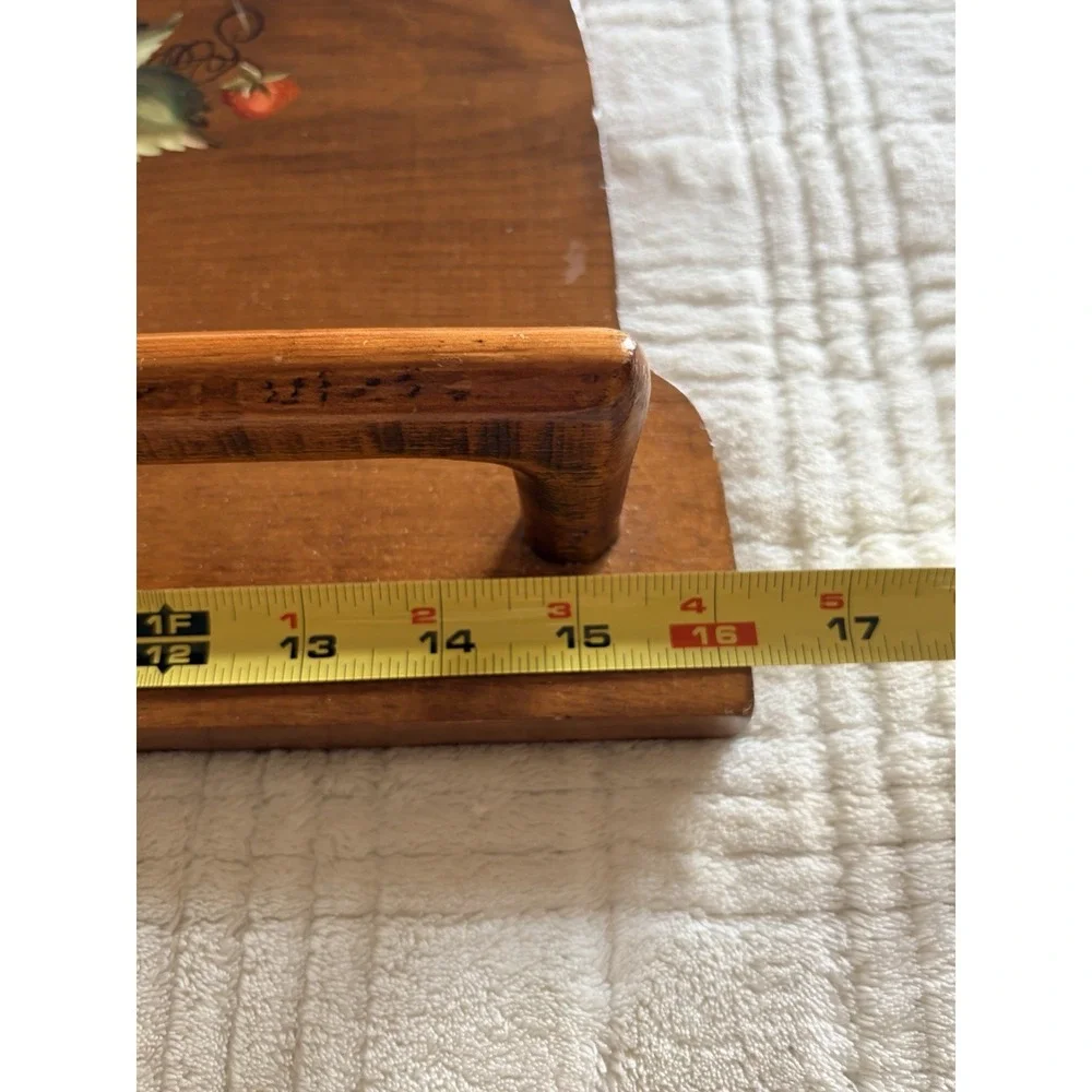 VTG Wood Painted Strawberry Kitchen Or Bath Towel Rack, 16